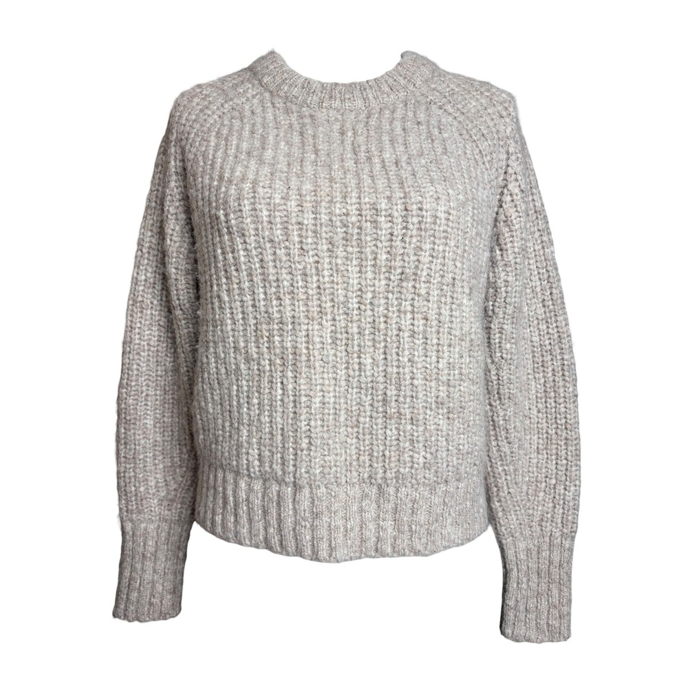 AYR Alpaca Merino Wool Sweater XS Oatmeal Quiet Luxury Pullovr